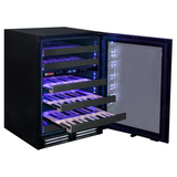 Allavino - Reserva Series 50 Bottle Dual Zone Undercounter Wine Cooler Refrigerator with Black Stainless Steel Door