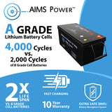 Aims Power - Lithium Battery 104Ah with Wake Up, Heater & BT Monitoring 12V LiFePO4