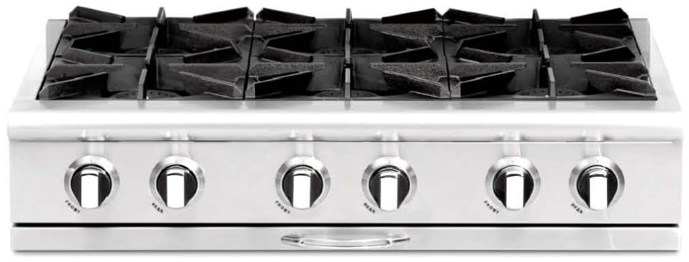 Capital Cooking - 36" Capital Culinarian Rangetop - 25K BTU - 6 Open Burners, 1 8K BTU Small Pan Burner - CGRT366