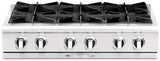 Capital Cooking - 36" Capital Culinarian Rangetop - 25K BTU - 4 Open Burners + 12" BBQ, 1 8K BTU Small Pan Burner - CGRT362B2