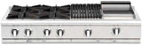 Capital Cooking - 48" Capital Culinarian Rangetop - 25K BTU - 4 Open Burners + 12" BBQ Grill Burner and 12" Griddle - CGRT484BG