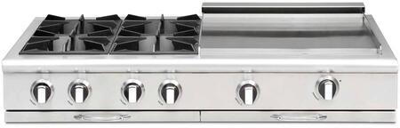 Capital Cooking - 48" Capital Culinarian Rangetop - 25K BTU - 4 Open Burners + 24" Griddle - CGRT484GG