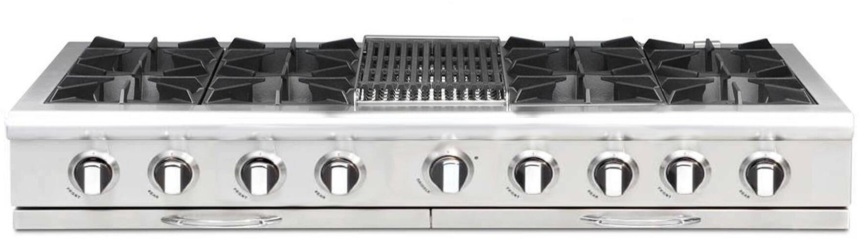 Capital Cooking - 60" Capital Culinarian Rangetop - 25K BTU - 8 Open Burners + 12" BBQ (Centered) - CGRT604B4