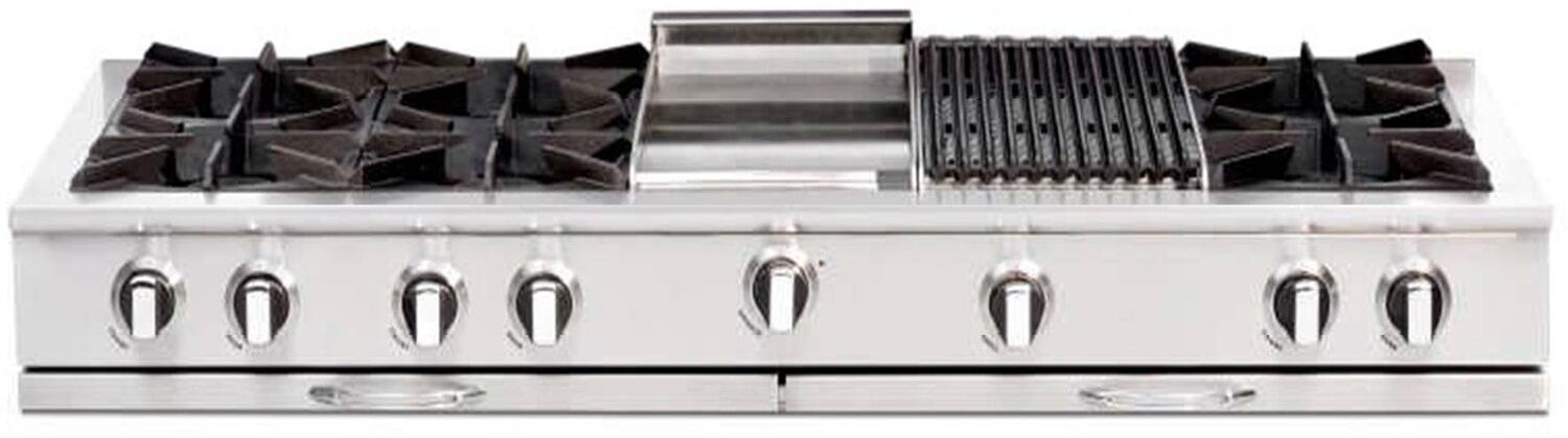 Capital Cooking - 60" Capital Culinarian Rangetop - 25K BTU - 6 Open Burners + 12" BBQ and 12" Griddle - CGRT604BG2