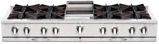 Capital Cooking - 60" Capital Culinarian Rangetop - 25K BTU - 8 Open Burners + 12" Griddle (Centered) - CGRT604G4