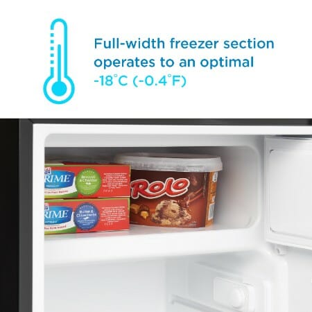 Danby - 4.5 CF Compact Refrigerator with Full Width True Freezer Section, ESTARRefrigerators - DCR045B1BSLDB