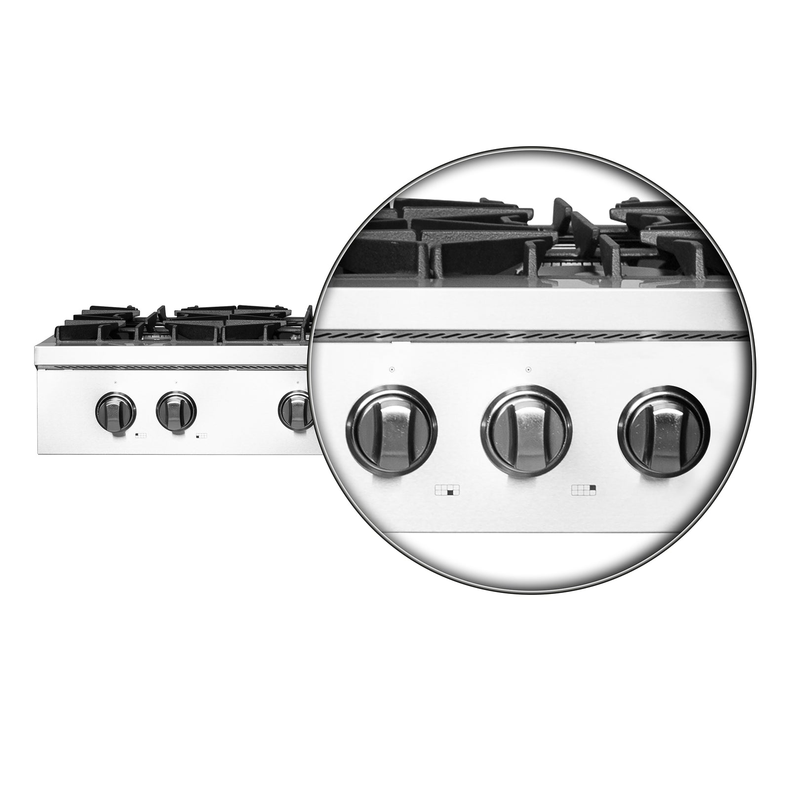 FORNO - Lseo 48-Inch Gas Range top, 8 Burners, Griddle in Stainless Steel