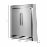 FORNO - 60 in. Maderno 2-Piece Convertible Refrigerator/Freezer Built-In with Decorative Grill Trim, 27.2 cu.ft. in Stainless Steel