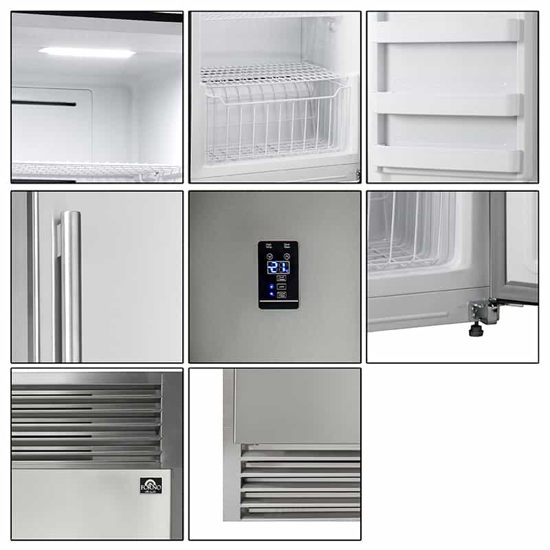 FORNO - 28" Rizzuto 13.8 cu. ft. Specialty Refrigerator Left side Door with Pro-Style Handle in Stainless Steel