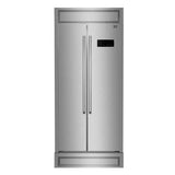 FORNO - Forno Salerno 33" Built-in Stainless Steel Refrigerator 15.6 cu. ft - With Modern Decorative Grill - 37" Wide | FFRBI1805-37MG