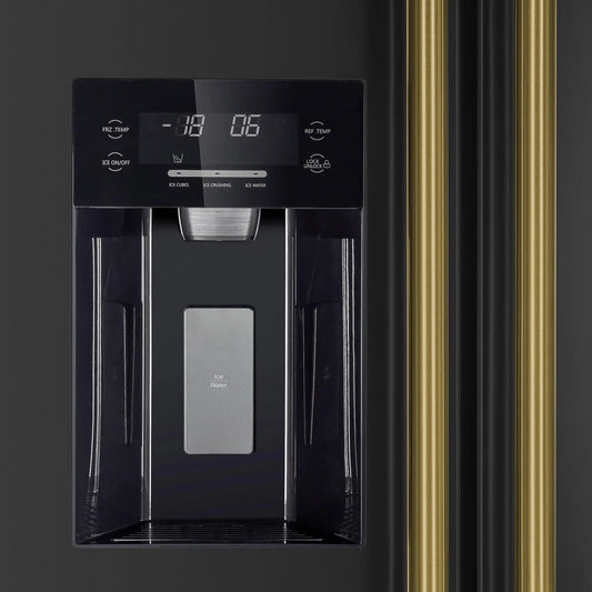 FORNO - 36in. Espresso Salerno Side-by-Side Black Refrigerator 20 cu.ft