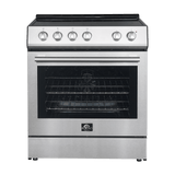 FORNO - Leonardo Espresso 30-Inch Electric Range with 5.0 cu. Ft. Electric Oven - Stainless Steel