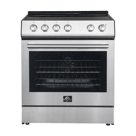 FORNO - Leonardo Espresso 30-Inch Electric Range with 5.0 cu. Ft. Electric Oven - Stainless Steel