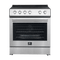 FORNO - Leonardo Espresso 30-Inch Electric Range with 5.0 cu. Ft. Electric Oven - Stainless Steel