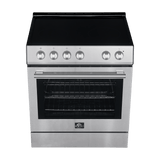 FORNO - Leonardo Espresso 30-Inch Electric Range with 5.0 cu. Ft. Electric Oven - Stainless Steel