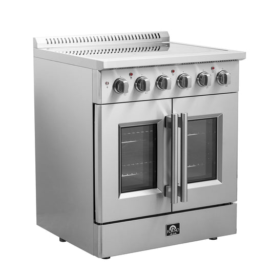 FORNO - Galiano 30-Inch French Door Electric Range with Convection Oven in Stainless Steel