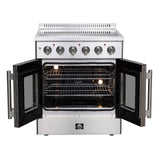 FORNO - Galiano 30-Inch French Door Electric Range with Convection Oven in Stainless Steel