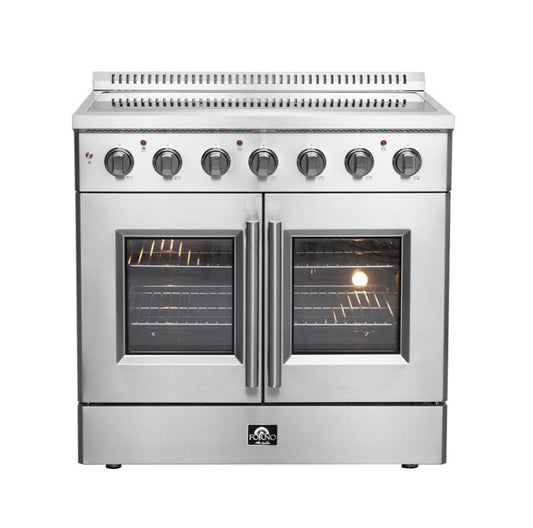 FORNO - Galiano 36-Inch French Door Electric Range with Convection Oven in Stainless Steel | FFSEL6917-36