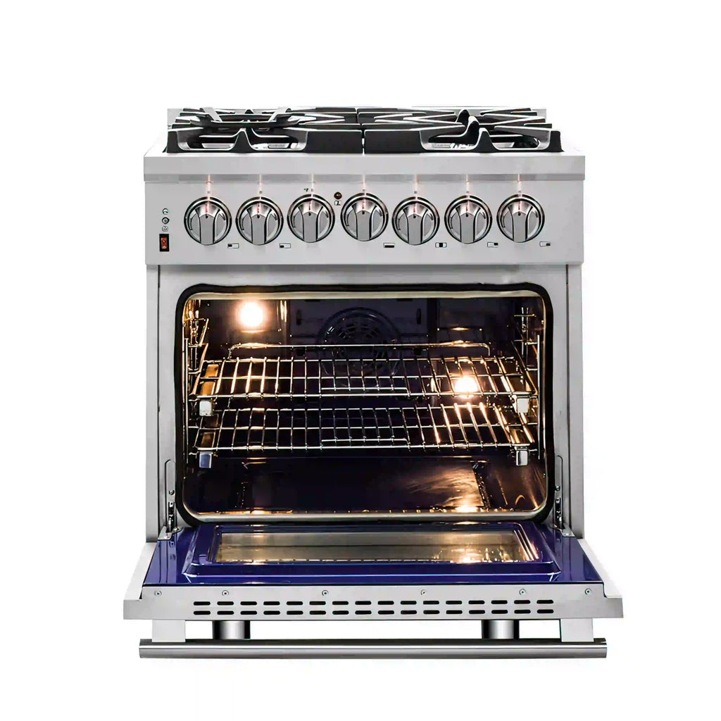 Forno - 30 in. Massimo 5 Burner Freestanding Dual Fuel Range in Stainless Steel