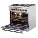 Forno - 30 in. Massimo 5 Burner Freestanding Dual Fuel Range in Stainless Steel