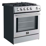 FORNO - Forno Leonardo 30" Stainless Steel Gas Range | FFSGS1116-30S