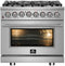 Forno - Massimo 36-Inch Dual Fuel Range in Stainless Steel - FFSGS6125-36