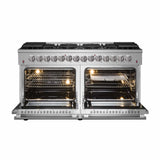 FORNO - Galiano 60-Inch Dual Fuel Range with 240v Electric Oven - 10 Burners in Stainless Steel