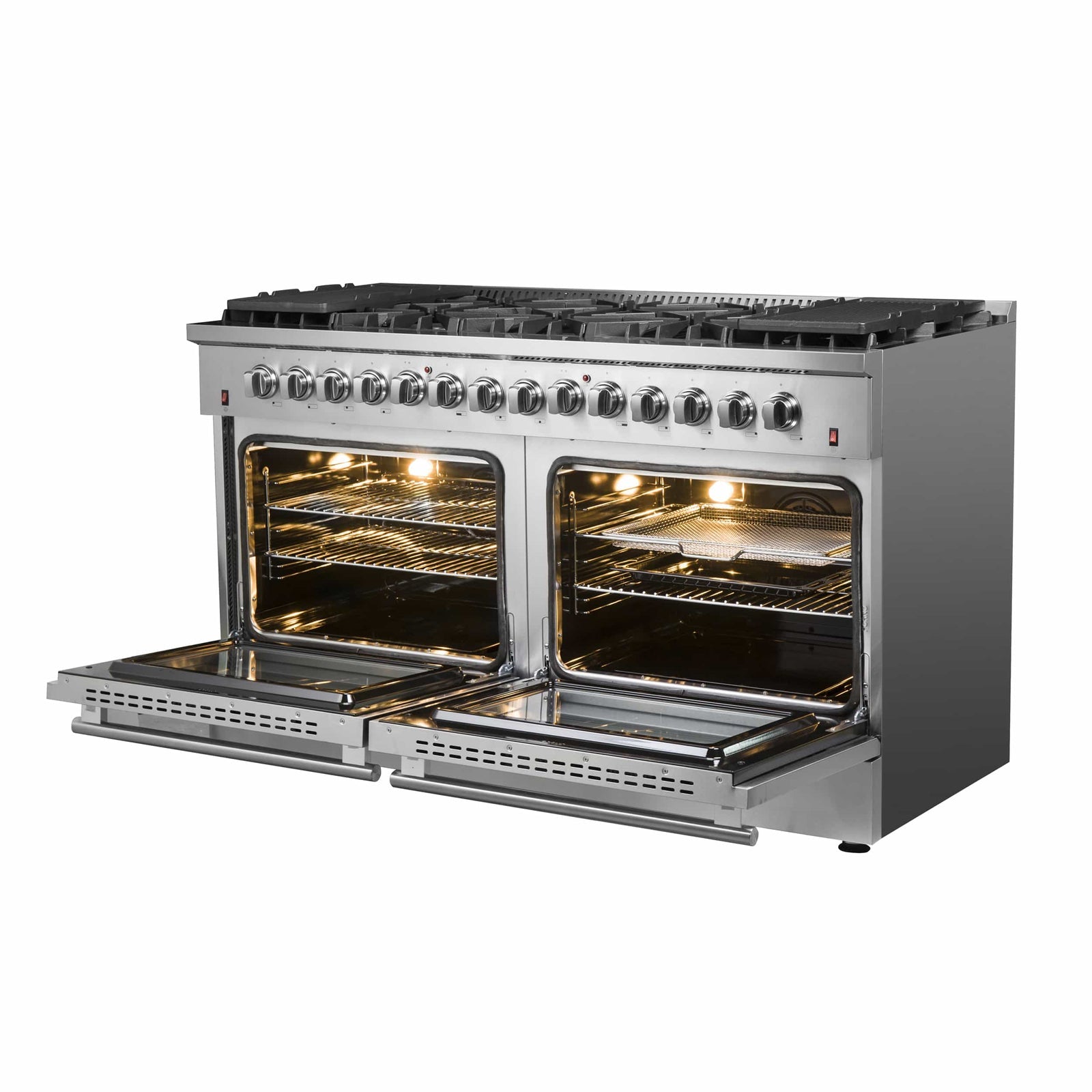 FORNO - Galiano 60-Inch Dual Fuel Range with 240v Electric Oven - 10 Burners in Stainless Steel