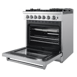 FORNO - Lazio 30-Inch Dual Fuel Range with 5 Sealed Burner in Stainless Steel with Air Fryer & Reversible Griddle