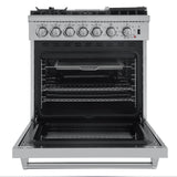 FORNO - Lazio 30-Inch Dual Fuel Range with 5 Sealed Burner in Stainless Steel with Air Fryer & Reversible Griddle