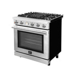 FORNO - Alta Qualita 30-Inch Gas Range with 4 Burners & Temperature Gauge in Stainless Steel