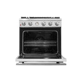 FORNO - Alta Qualita 30-Inch Gas Range with 4 Burners & Temperature Gauge in Stainless Steel