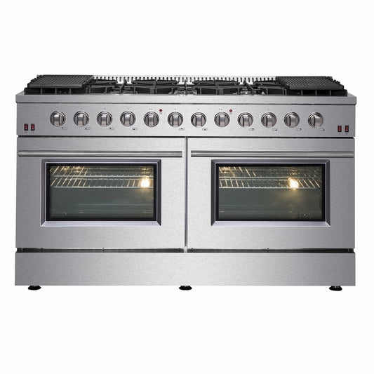 FORNO - Galiano 60-Inch Gas Range with 10 Burners in Stainless Steel