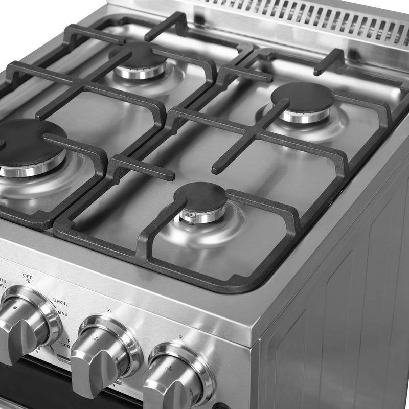FORNO - 20-Inch Lamazze Gas Range with 4 Burners and 21,200 BTUs in Stainless Steel