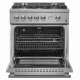 FORNO - Giovanni 30-inch Gas Range with 5 Gas Burners, 4.32 cu.ft. Convection Gas Oven with Temperature Gauge in Stainless Steel - FFSGS6274-30