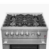 FORNO - Giovanni 30-inch Gas Range with 5 Gas Burners, 4.32 cu.ft. Convection Gas Oven with Temperature Gauge in Stainless Steel - FFSGS6274-30