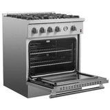 FORNO - Marco 30-inch Gas Range Stainless Steel, 4 Burners 37,000 BTU, 4.32 cu.ft. Convection Oven | FFSGS6277-30