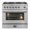 FORNO - Marco 36-Inch Gas Range 6 Gas Burners, 5.36 cu.ft. Convection Oven and Temperature Gauge in Stainless Steel - FFSGS6277-36