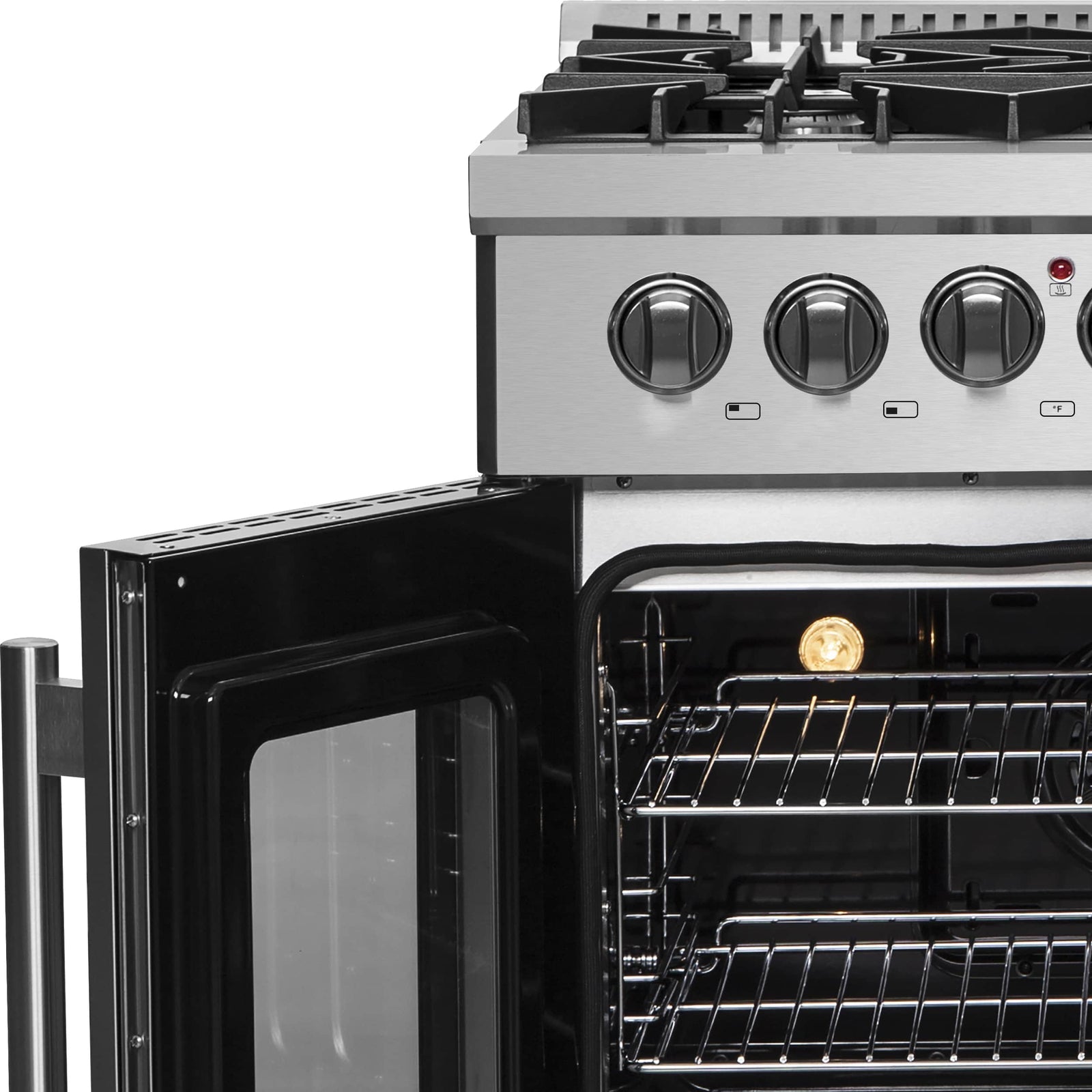 FORNO - 30-Inch Galiano Freestanding French Door Dual Fuel Range with 5 Burners and 68,000 BTUs in Stainless Steel