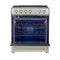 FORNO - 30" Leonardo Espresso Induction Range in Stainless Steel with Brass Handle