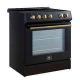 FORNO - Leonardo Espresso 30-Inch Slide-In Black Induction Range | FFSIN0982-30BLK