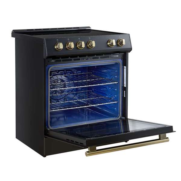 FORNO - Leonardo Espresso 30-Inch Slide-In Black Induction Range | FFSIN0982-30BLK