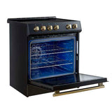 FORNO - Leonardo Espresso 30-Inch Slide-In Black Induction Range | FFSIN0982-30BLK