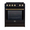 FORNO - Leonardo Espresso 30-Inch Slide-In Black Induction Range | FFSIN0982-30BLK