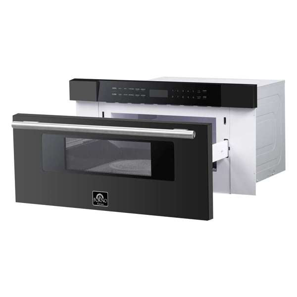 FORNO - Capoliveri Espresso Black 30 Inch 1000 Watts Microwave Drawer 1.2 cu.ft. | FMWDR3000-30BLK