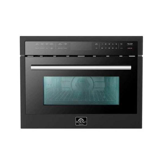 FORNO - Oliena Espresso Black 24" 1750 Watt Compact Oven & 1000 Watt Microwave, 1.6 cu. ft | FMWDR3093-24BLK