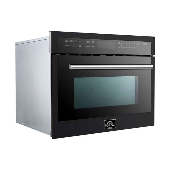 FORNO - Oliena Espresso Black 24" 1750 Watt Compact Oven & 1000 Watt Microwave, 1.6 cu. ft | FMWDR3093-24BLK