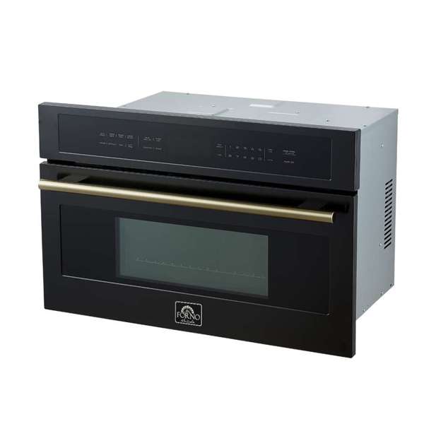 FORNO - Oliena Espresso Black 30 Inch 1750 Watt Compact Oven & 1000 Watt Microwave, 1.6 cu. ft. | FMWDR3093-30BLK