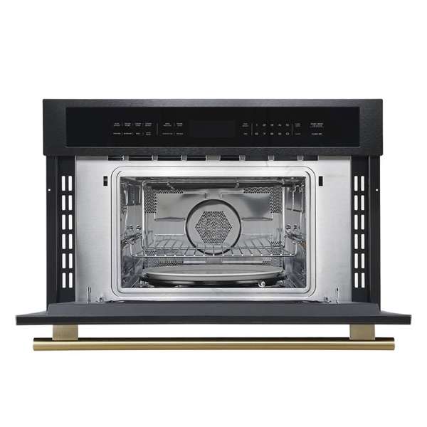 FORNO - Oliena Espresso Black 30 Inch 1750 Watt Compact Oven & 1000 Watt Microwave, 1.6 cu. ft. | FMWDR3093-30BLK