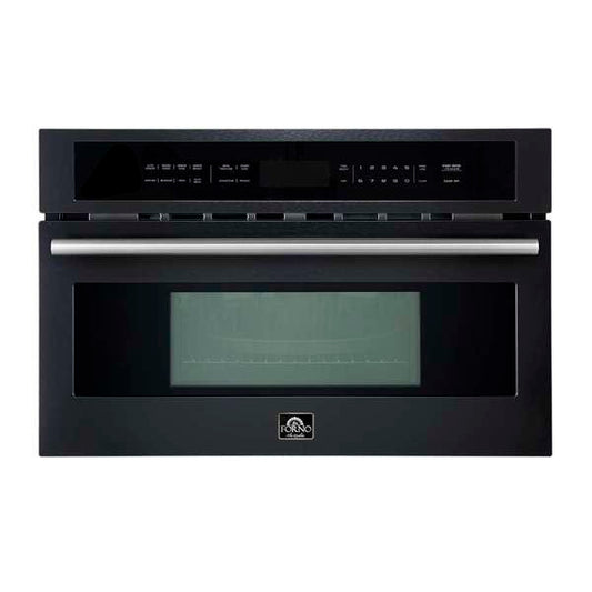 FORNO - Oliena Espresso Black 30 Inch 1750 Watt Compact Oven & 1000 Watt Microwave, 1.6 cu. ft. | FMWDR3093-30BLK